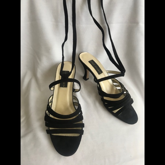 Colin Stuart black suede wrap around heels - Picture 2 of 8